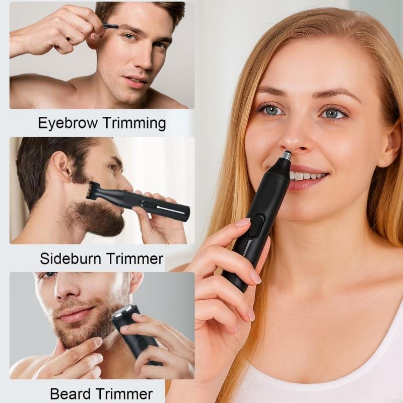 Hair Clipper Professional - プロのグルーミングキットヘアトリミングツール 4 交換可能なヘッド USB 充電式眉毛 &