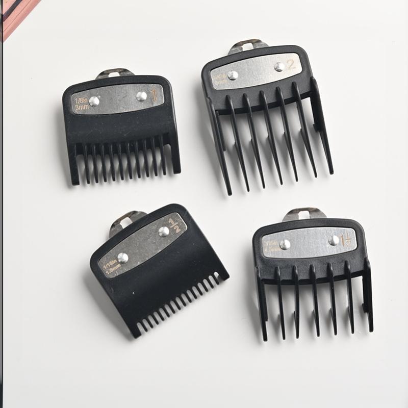 Hair Clipper Professional - 1/2/3/4個入りヘアクリッパーガードセット、正確な長さ制限ガイドコーム、サロン用プロフェッショナルトリマーツール