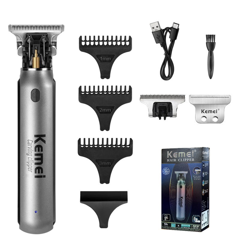 Beard Trimmer Cordless - Kemei-男性用のプロ用電気バリカン,コードレスおよび充電式バリカン,あごひげクリッパー,Km-1757