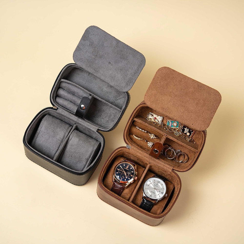 Men'S Grooming Gift Box - 男性用パーソナライズウォッチボックス、トラベルジュエリーケース、レザーカスタムトラベルウォッチケース、ブラウンウォッチボックス、彼へのギフト、新郎へのギフト