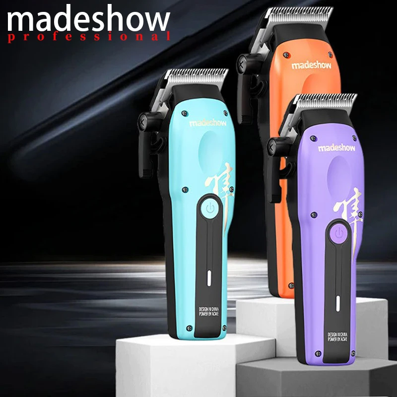 Hair Clipper Professional - Madeshow M15 プロフェッショナル ヘアクリッパー 6800RPM、理髪店や家庭での使用に最適なヘアカットマシン、刃は水洗い可能。