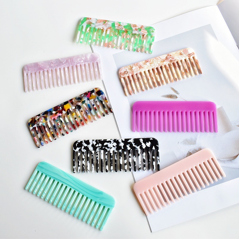 Men'S Grooming Bag - 女性と男性のためのポータブルヘアブラシ,アクリルブラシ,帯電防止大理石の櫛,小さな理髪櫛,メイクアップバッグ,女の子,旅行