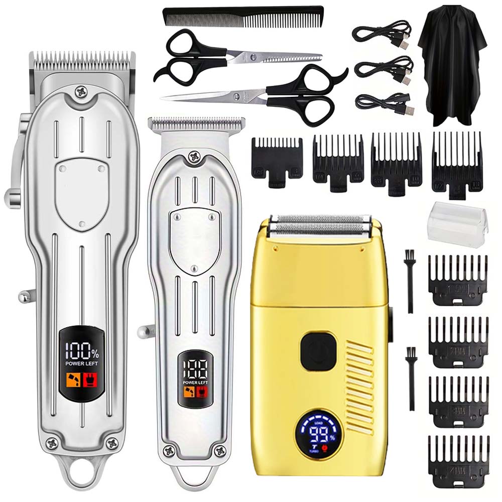 Hair Clipper Professional - 電動バリカン メンズシェーバー USB充電式バリカン＆トリマー ひげトリマー 理髪キット プロ仕様バリカン