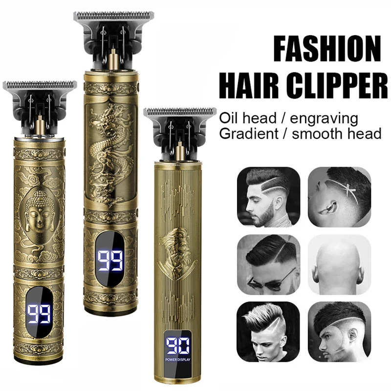 Beard Trimmer Cordless - T9 メンズグルーミングキット コードレスバリカン 電気シェーバー USB急速充電 ヴィンテージバーバートリマー