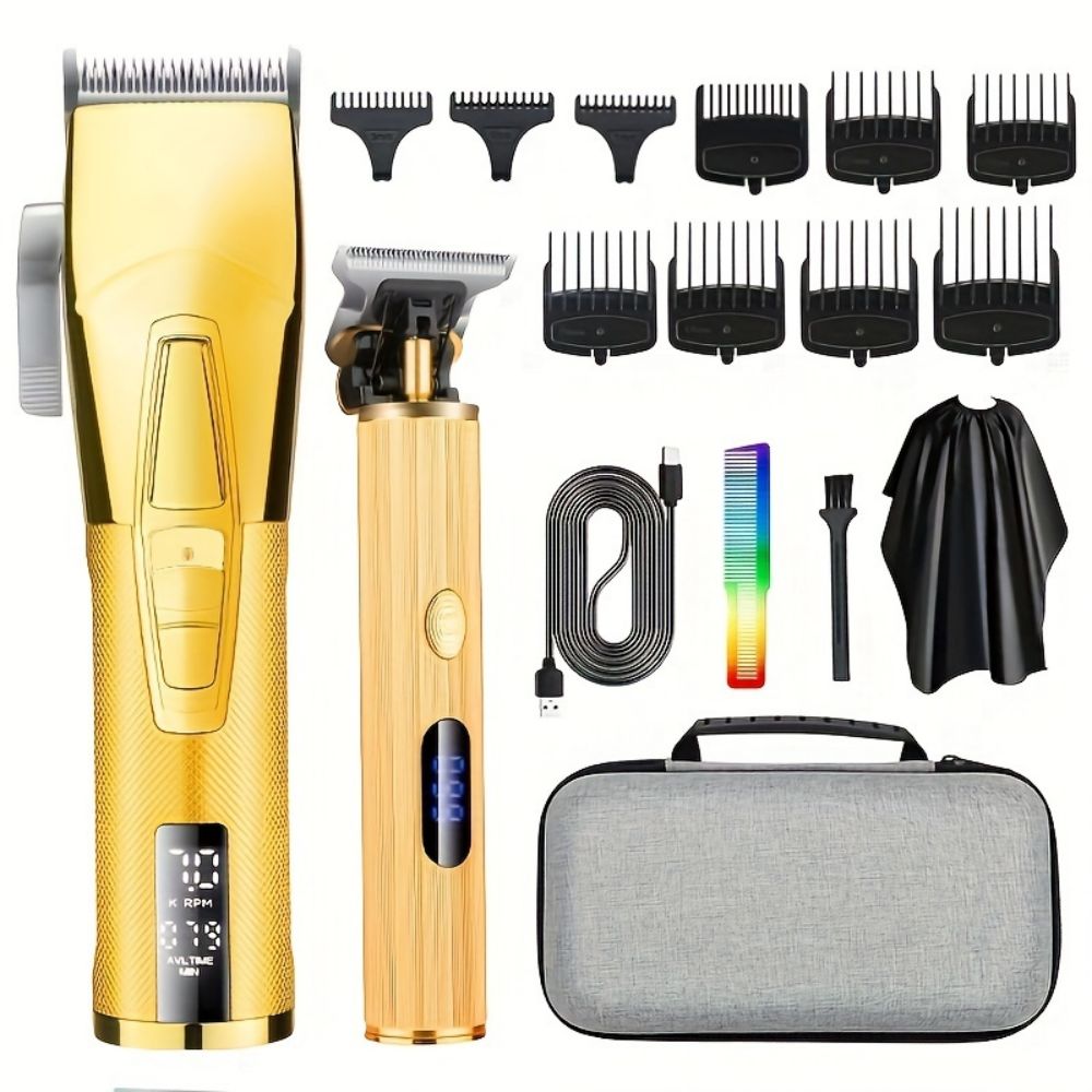 Mens Grooming Kit Bag - 男性用プロフェッショナルコードレスヘアクリッパー - 低騒音電動トリマーセット（トラベルバッグ付き）- ボディヘアのグルーミングに最適