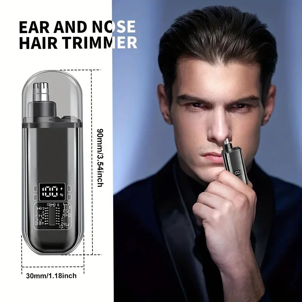 Men'S Grooming Hair Removal - 鼻毛耳毛トリマー 電動ミニコンパクトポータブル USB-C急速充電式 男性用顔の毛除去グルーミングクリッパー