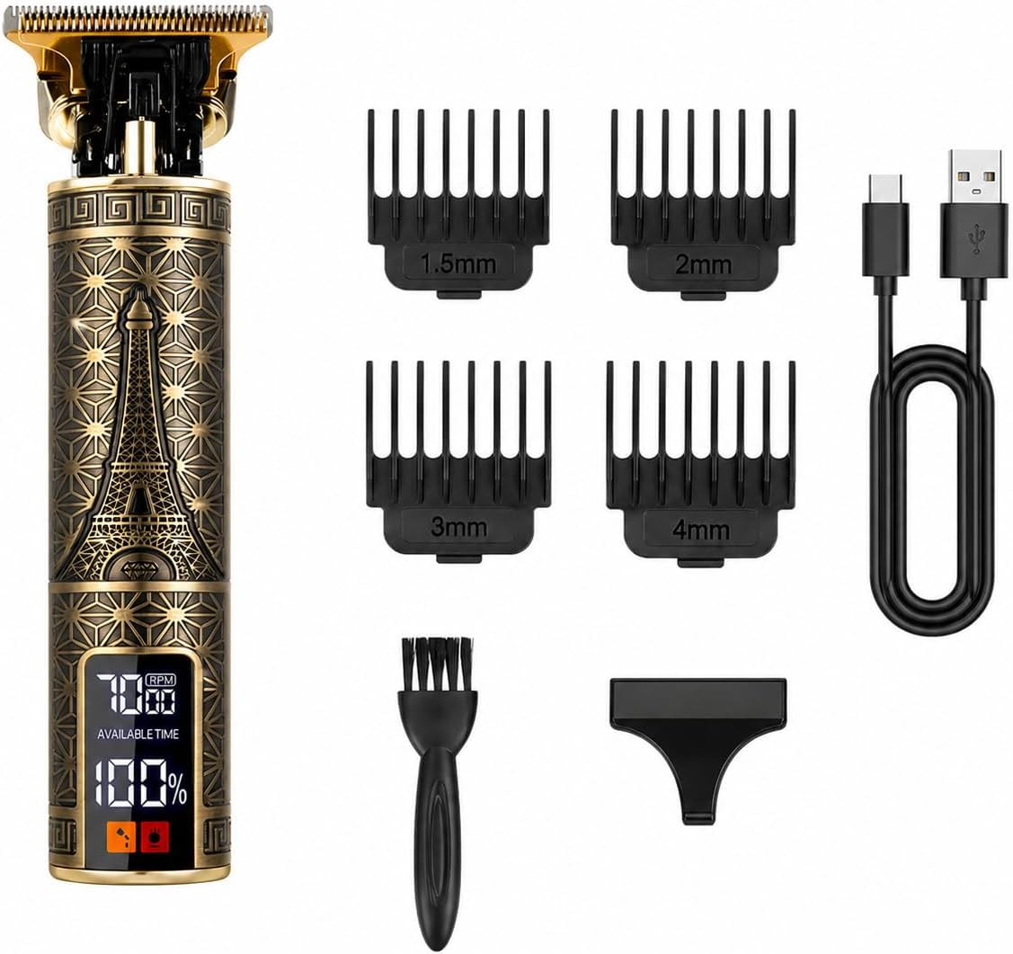 Hair Clipper Professional - 男性用プロフェッショナル電動ヘアクリッパー（USB付き）、6-in-1バーバーキット、プロのグルーミングに最適 - トリミング、ヘアカット、ヘアケアシステム
