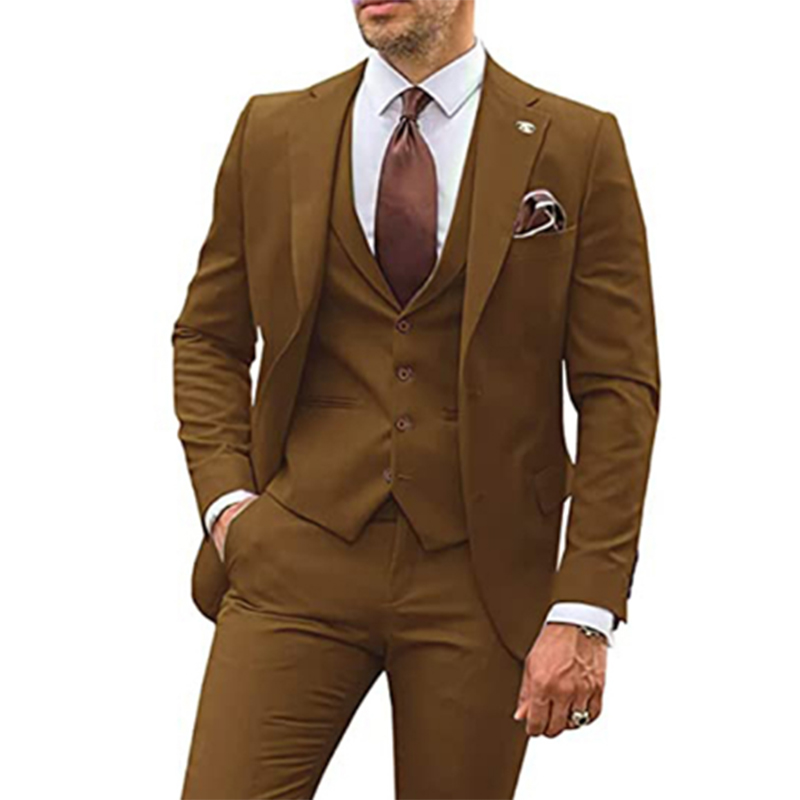 男性のためのベージュのウェディングスーツ,3ピース,薄いニッ - Men Grooming Outfit のレビューと価格