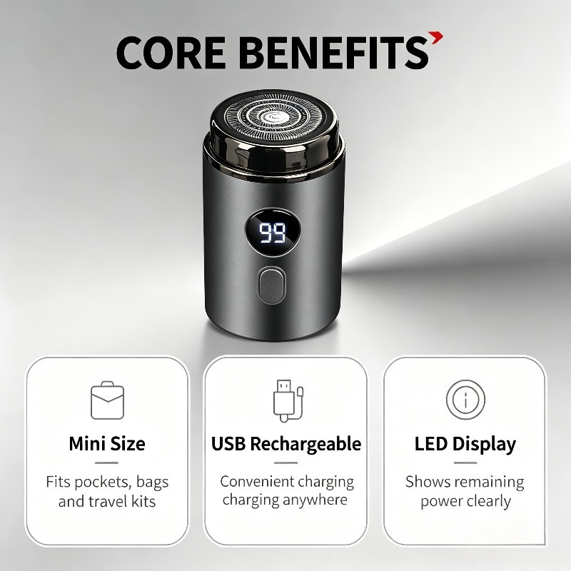 充電式防水電気シェーバー（男性用）、LEDディスプレイ付き、 - Men'S Grooming Gift Box のレビューと価格