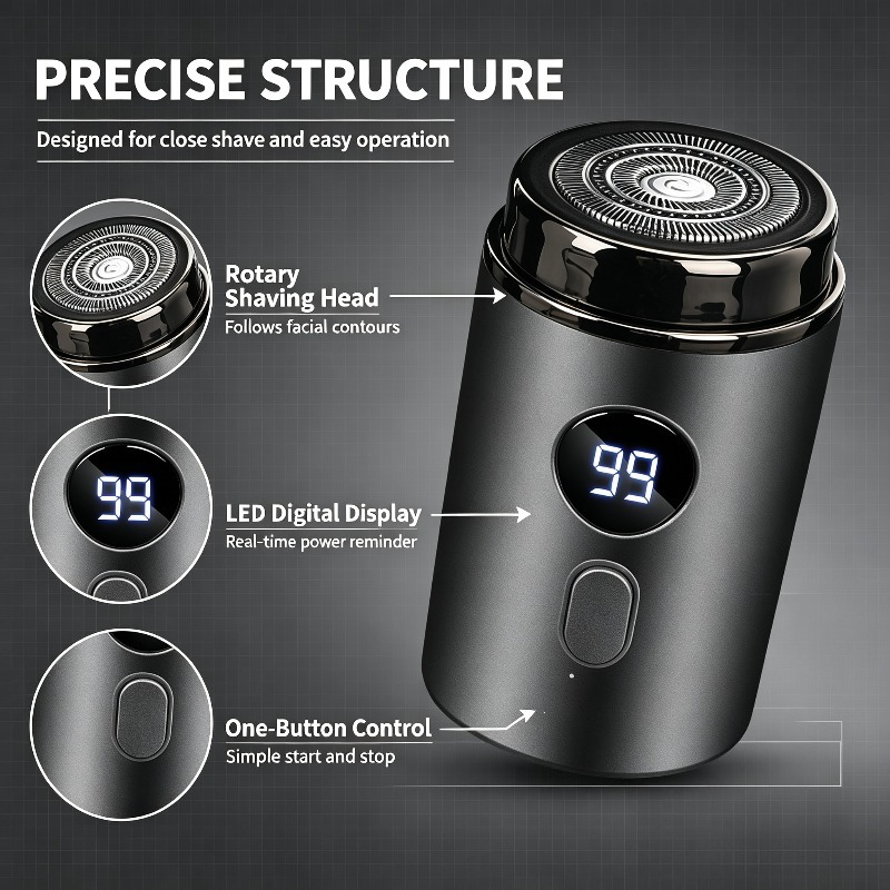 充電式防水電気シェーバー（男性用）、LEDディスプレイ付き、 - Men'S Grooming Gift Box のレビューと価格
