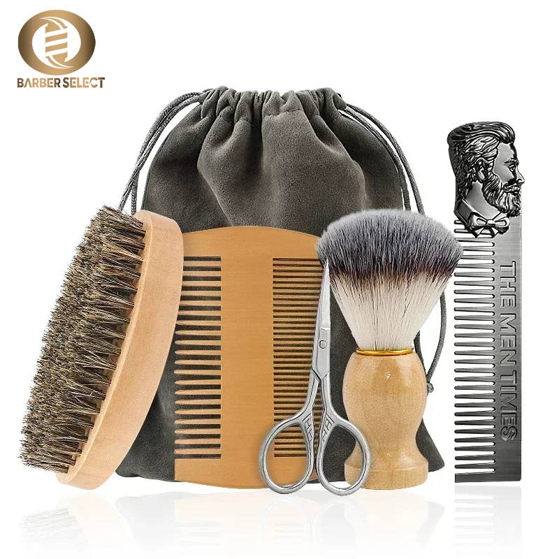 猪毛木製ひげブラシキットギフトバッグ付きプロフェッショナルソ - Men'S Grooming Bag のレビューと価格