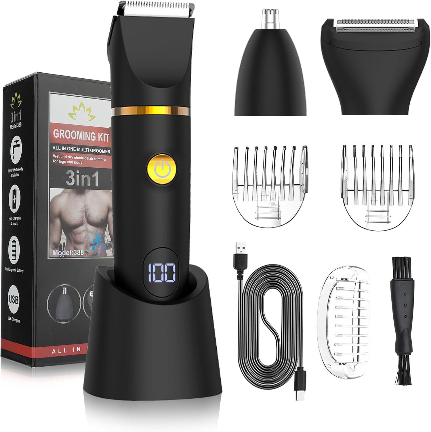 男性女性用ボディトリマー、3 in 1グルーミングキット、鼻 - Men'S Grooming Hair Removal のレビューと価格
