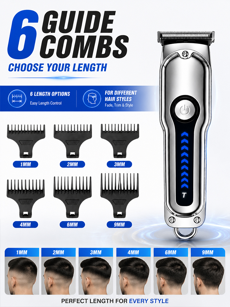 メンズヘアクリッパー T字型ブレード コードレストリマー 6 - Beard Trimmer Cordless のレビューと価格