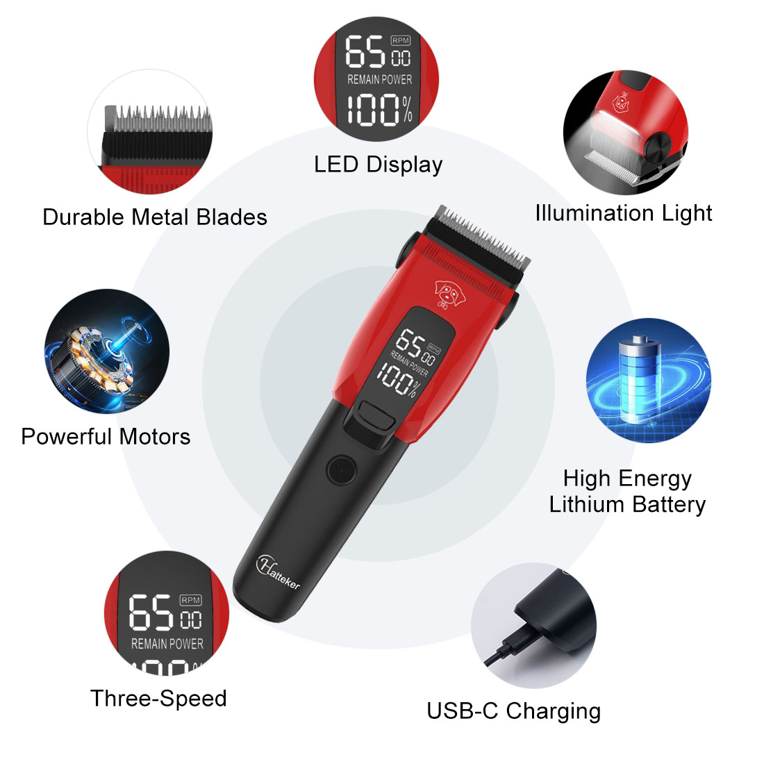 ハッテカー電動ペットバリカン 犬猫用 プロ仕様ペットグルーミ - Hair Clipper Professional のレビューと価格