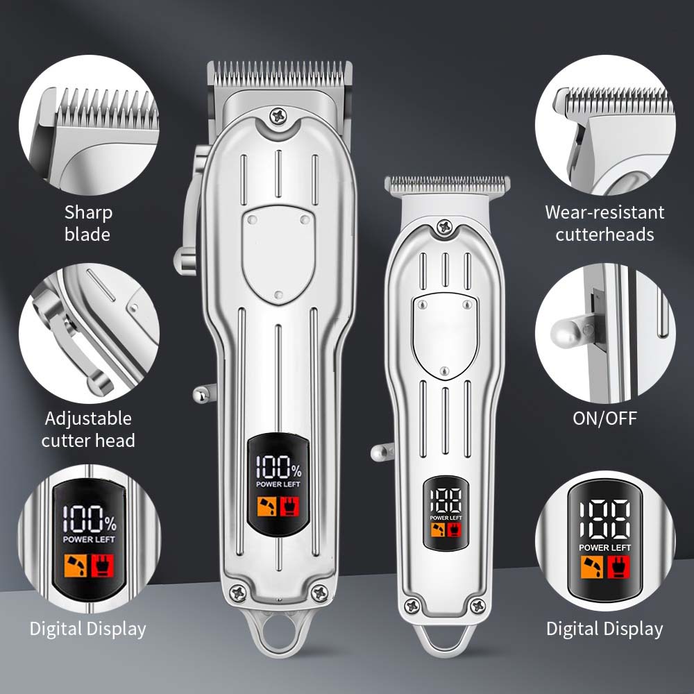 LCDディスプレイ付きプロフェッショナルヘアクリッパーセット - Beard Trimmer Cordless のレビューと価格
