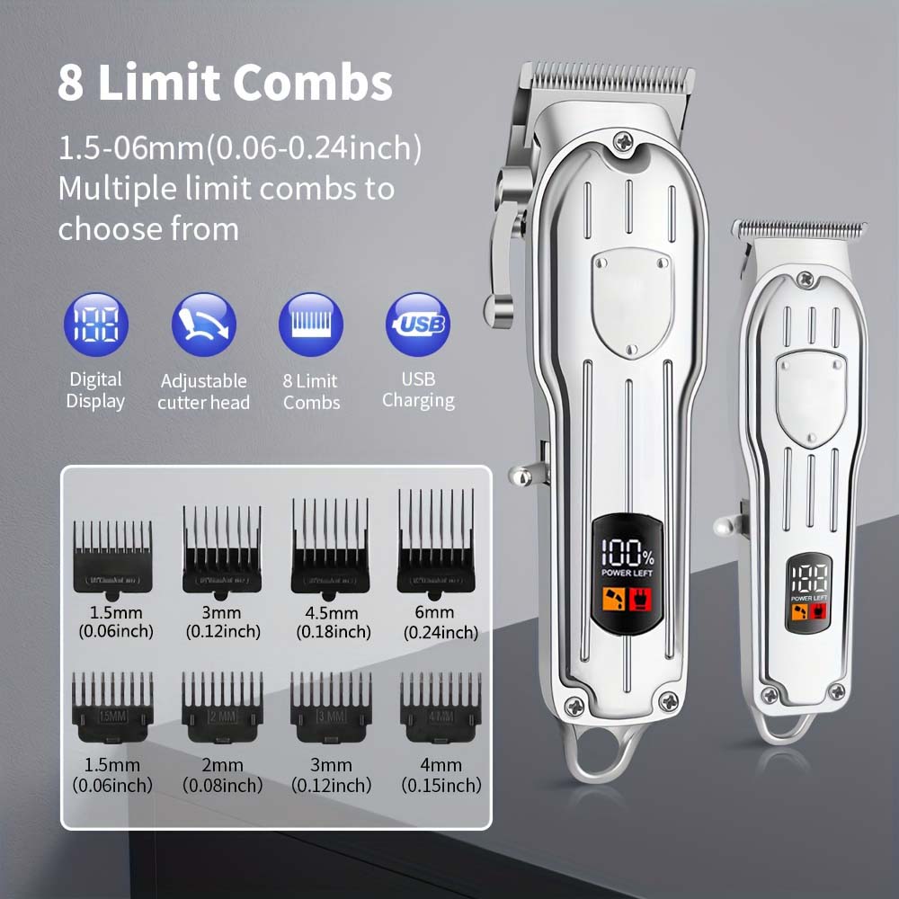 LCDディスプレイ付きプロフェッショナルヘアクリッパーセット - Beard Trimmer Cordless のレビューと価格