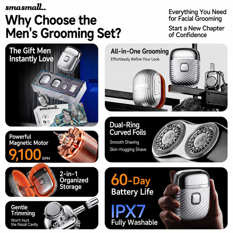 SMASMALL Matebox 3in1 ミニ電動シェーバ - Men'S Grooming Gift Box のレビューと価格