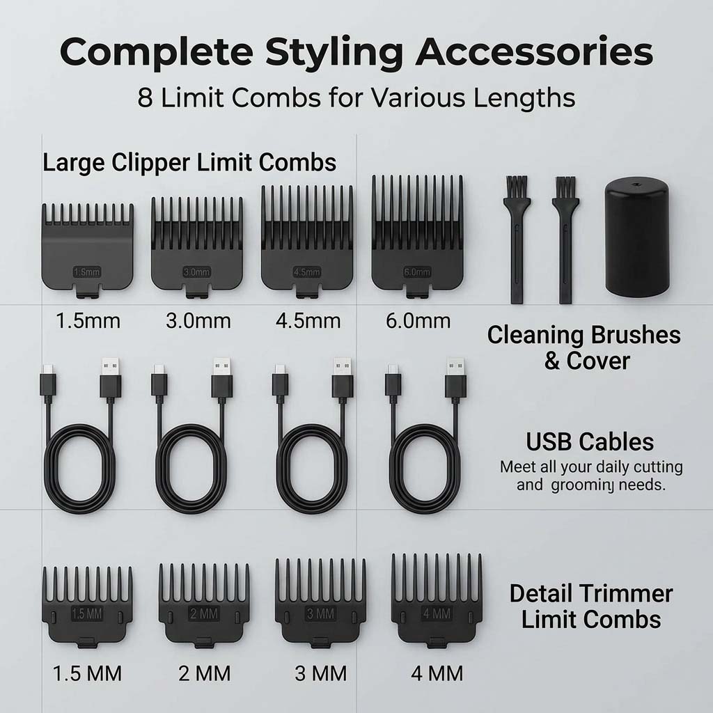 4 in 1 メンズヘアクリッパーセット、コードレス電動トリ - Beard Trimmer Cordless のレビューと価格