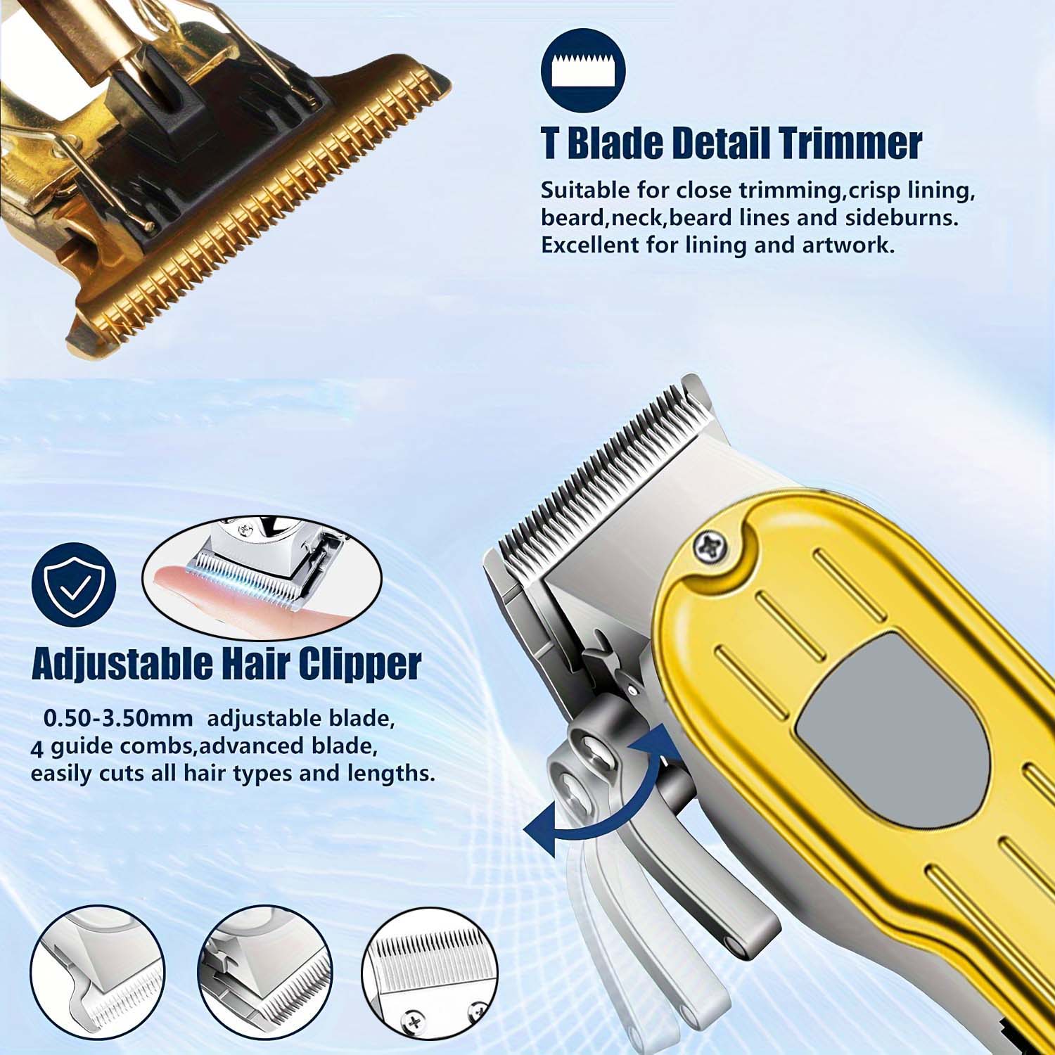 2 in 1電動バリカン＆T字型トリマーセット（男性用）-コ - Beard Trimmer Cordless のレビューと価格