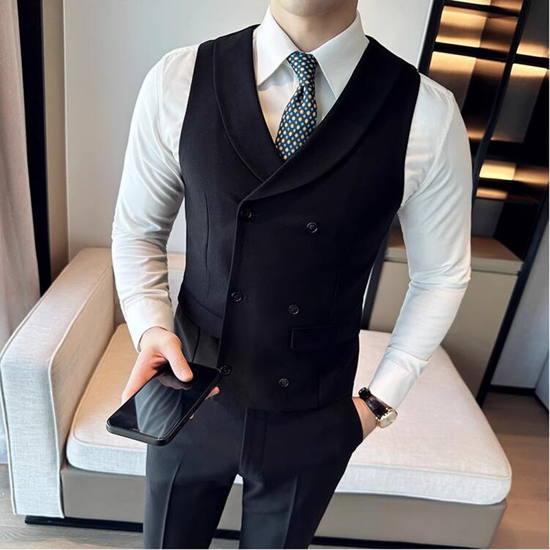 (ベスト+パンツ) メンズダブルブレストスーツベスト2点セッ - Men Grooming Outfit のレビューと価格