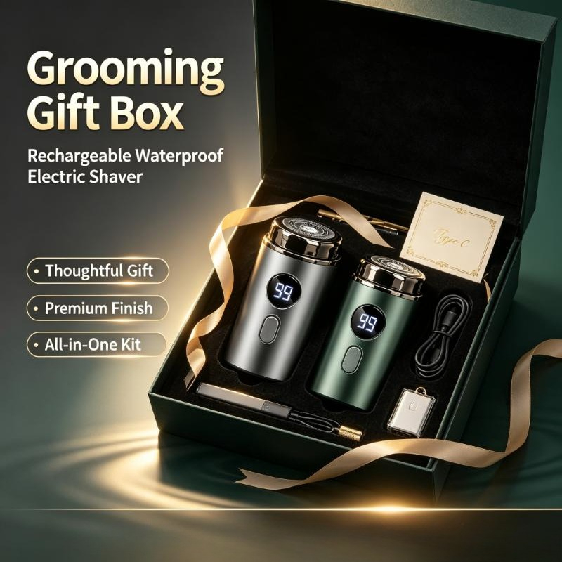 USB充電式防水電気シェーバー（男性用）、LEDディスプレイ - Men'S Grooming Gift Box のレビューと価格