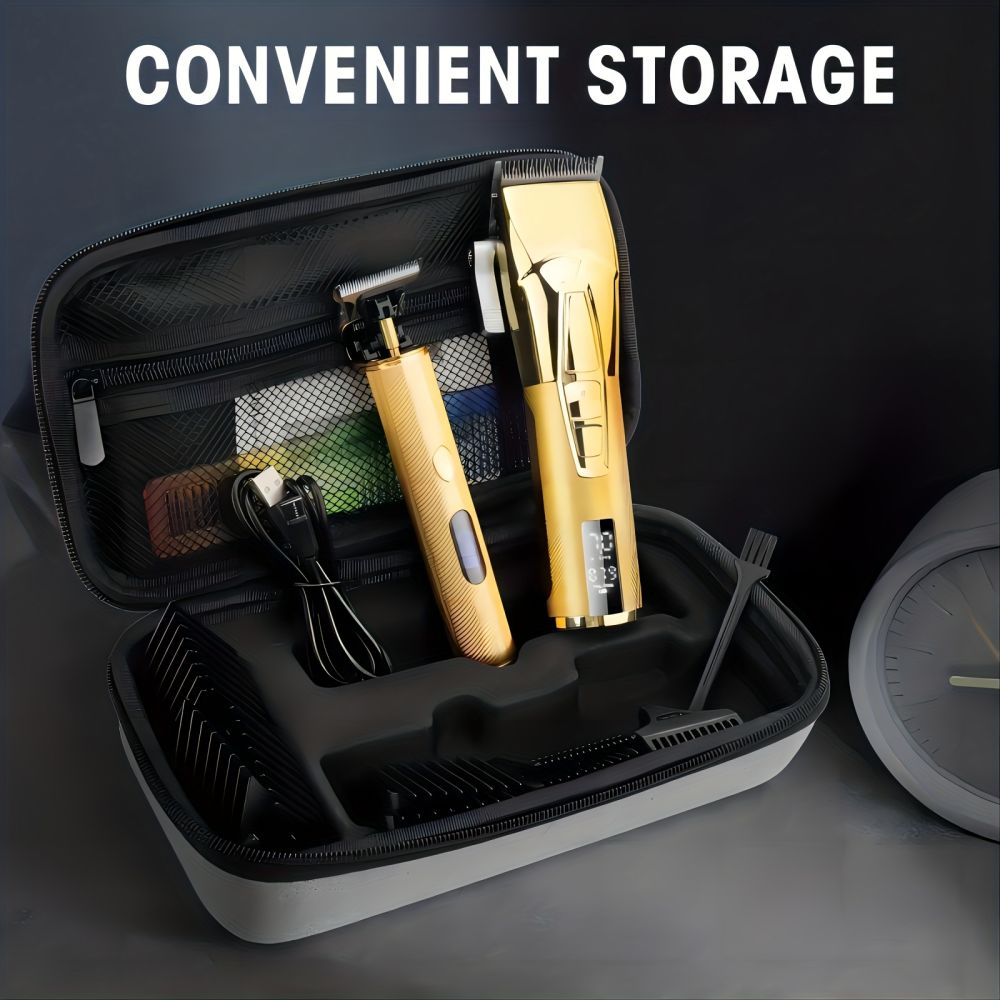 男性用プロフェッショナルコードレスヘアクリッパー - 低騒音 - Mens Grooming Kit Bag のレビューと価格