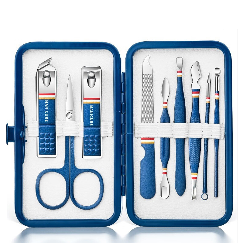 9 in 1 ステンレス製爪切りセット マニキュアペディキュ - Mens Grooming Kit Bag のレビューと価格